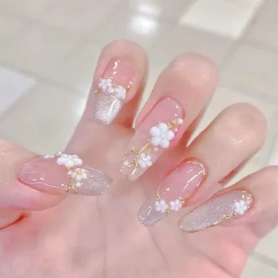 24 pcs Gorgeous Floral Design False Nails